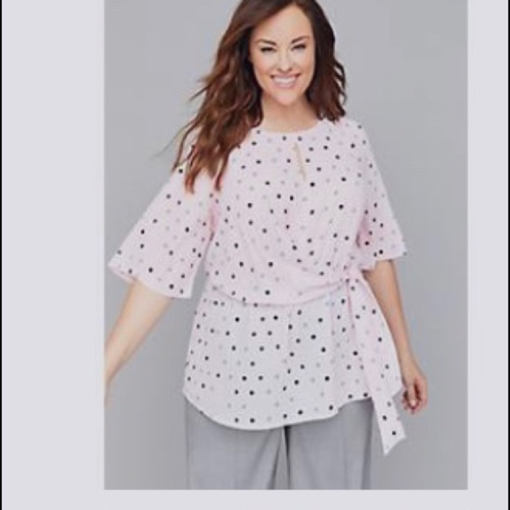 Printed Side-Tie Blouse